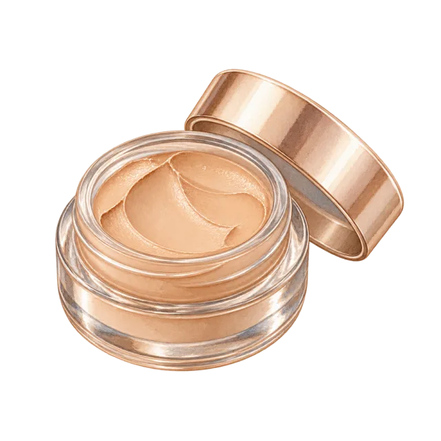 Watercolor-style illustration of cream concealer in open small pot