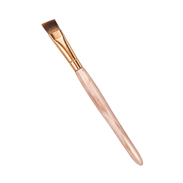 Watercolor-style illustration of small angled eyebrow brush