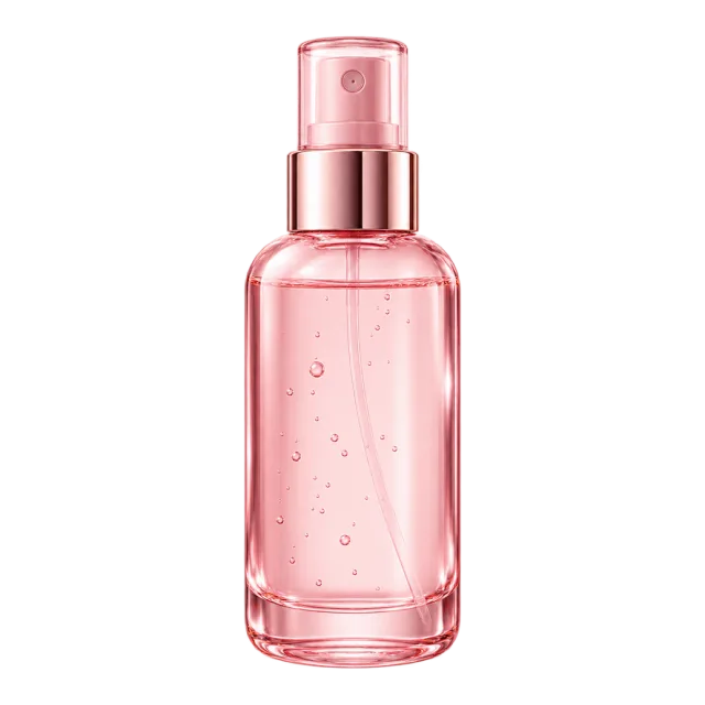 3D-style illustration of pink facial mist spray bottle
