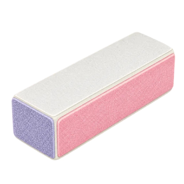Watercolor-style illustration of four sided nail buffer block