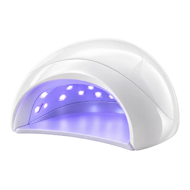 3D-style illustration of white uv nail lamp with open arch