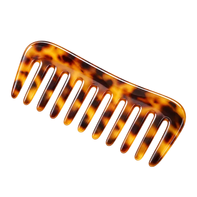 3D-style illustration of wide tooth tortoiseshell comb