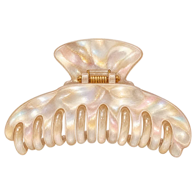 Watercolor-style illustration of pearly hair claw clip