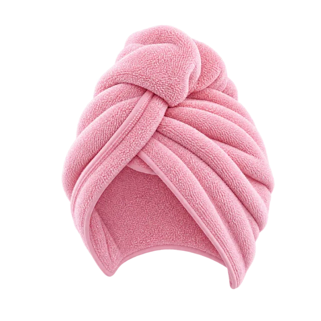 3D-style illustration of microfiber hair towel turban