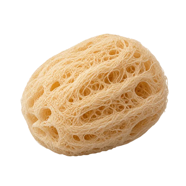 3D-style illustration of natural loofah sponge