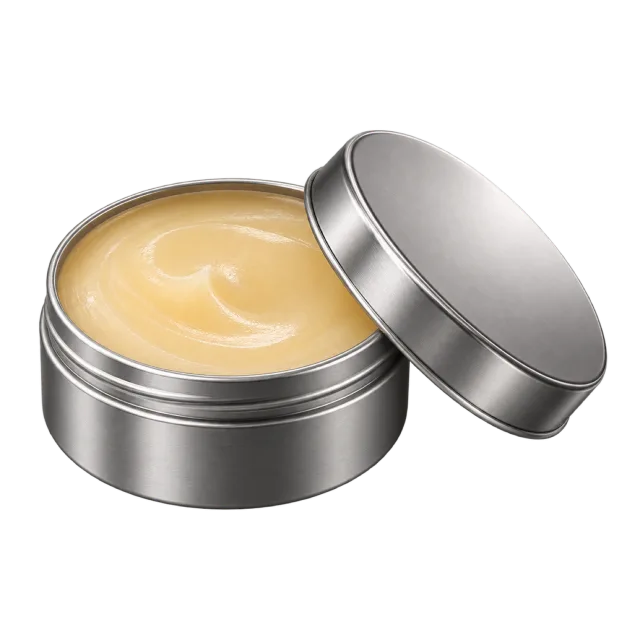 3D-style illustration of small beard balm tin open