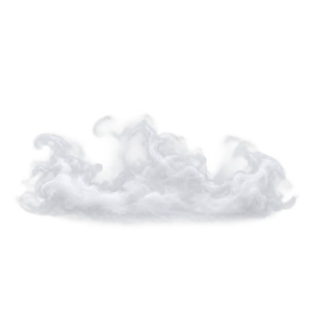 Wide low cloud of pale white fog with softly billowing upper edges